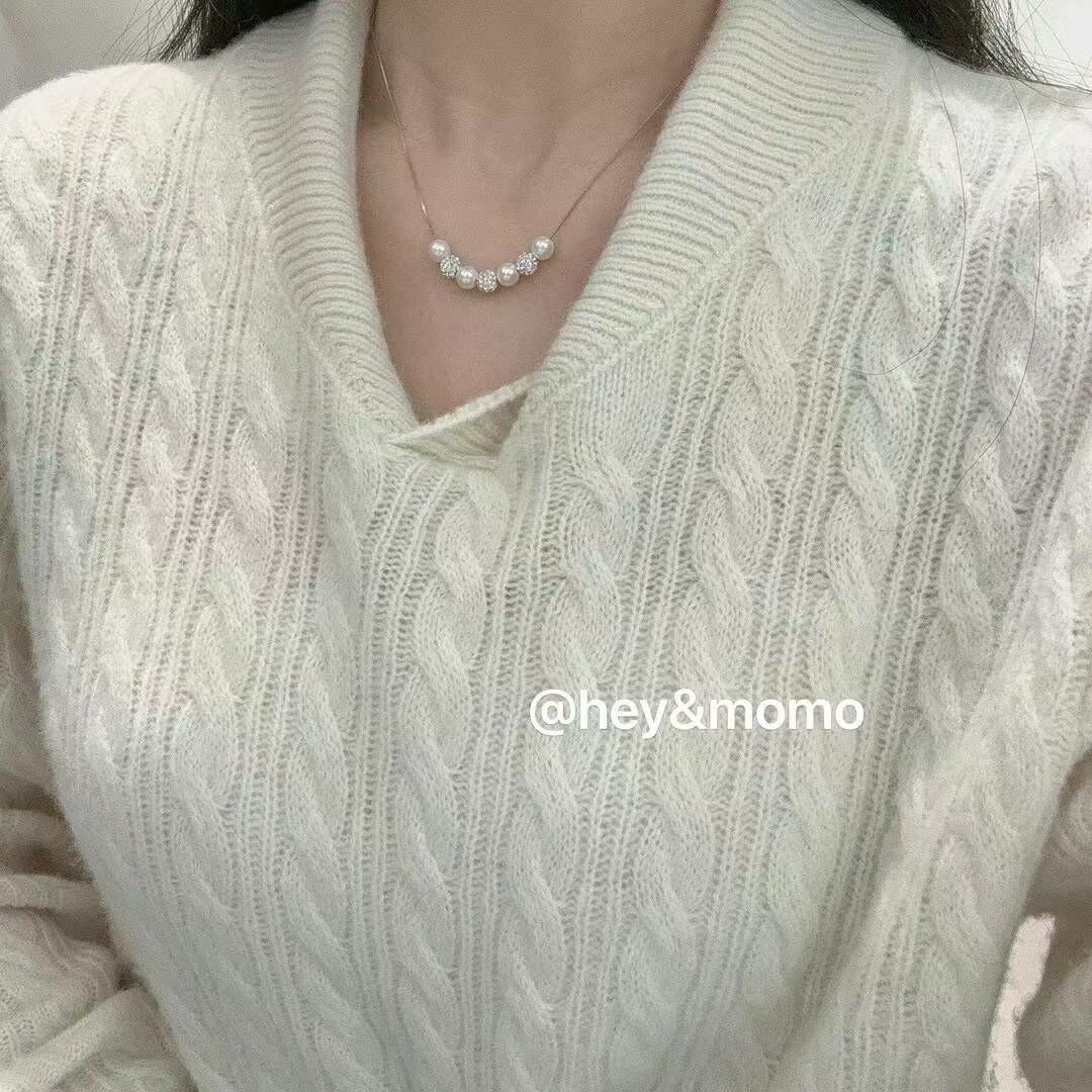 HM2426 閃閃串珠珍珠百搭頸鏈