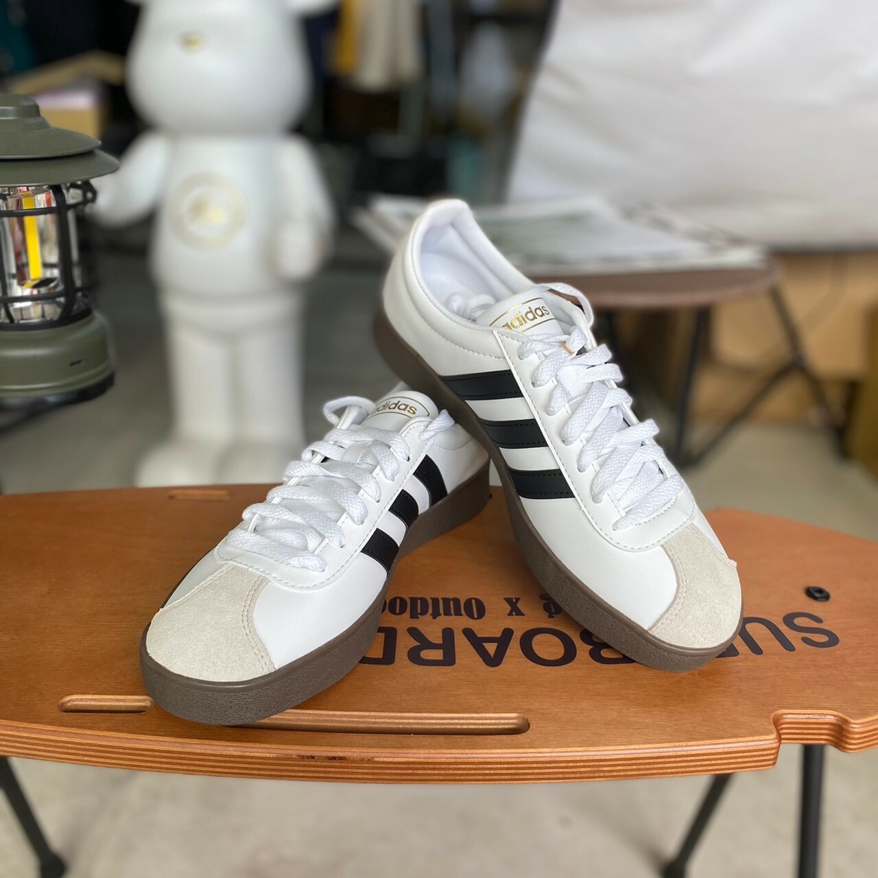 Adidas VL COURT 2.0 小森巴 復古休閒鞋 白色焦糖底 ID6015