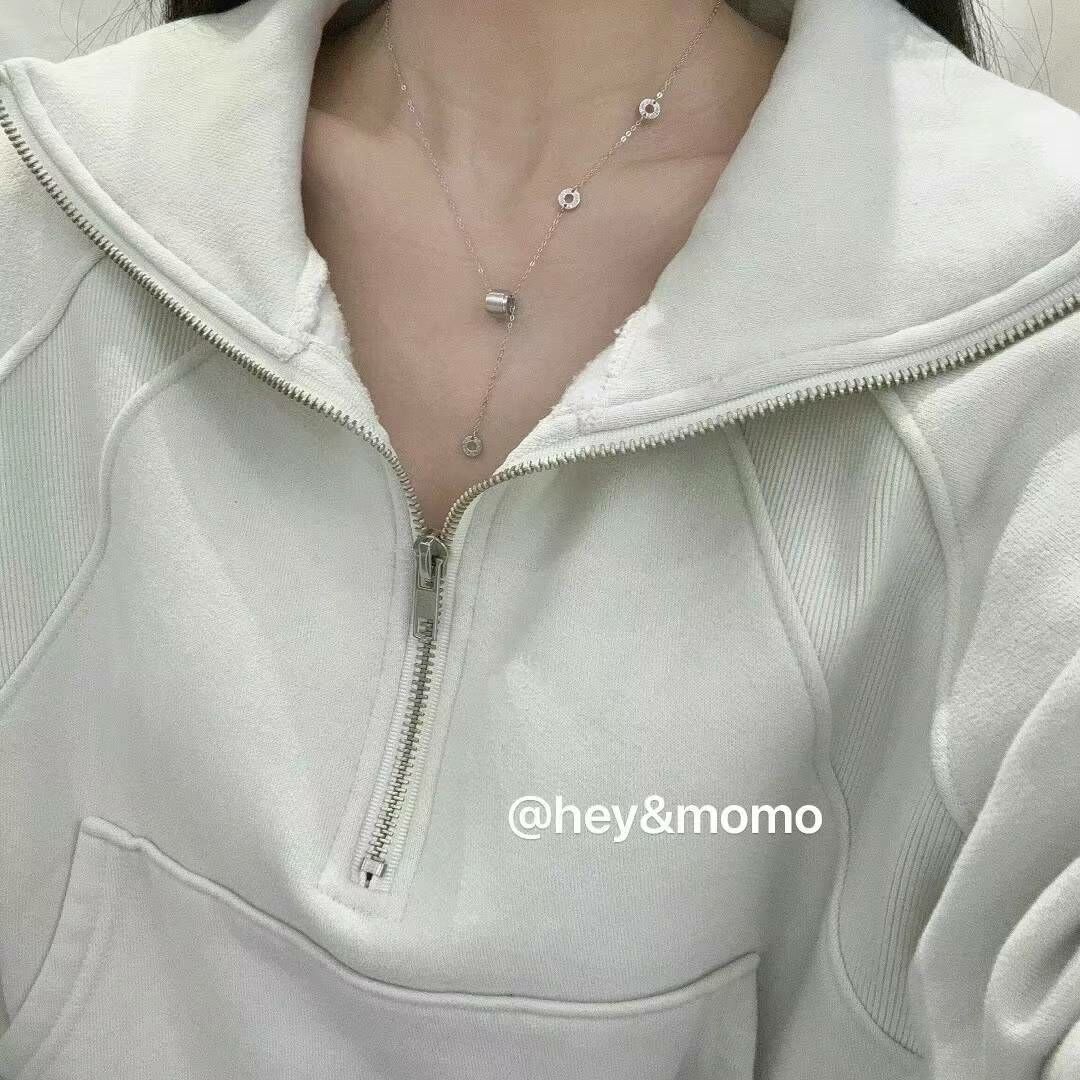 HM2433 拼接銀圈環吊墜頸鏈