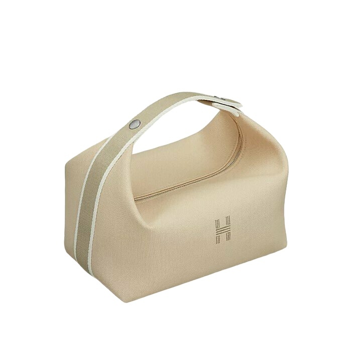全新HERMES 飯盒包 大碼米白色帆布 Bride-a-Brac case, large model #BRAND NEW #香榭站正品