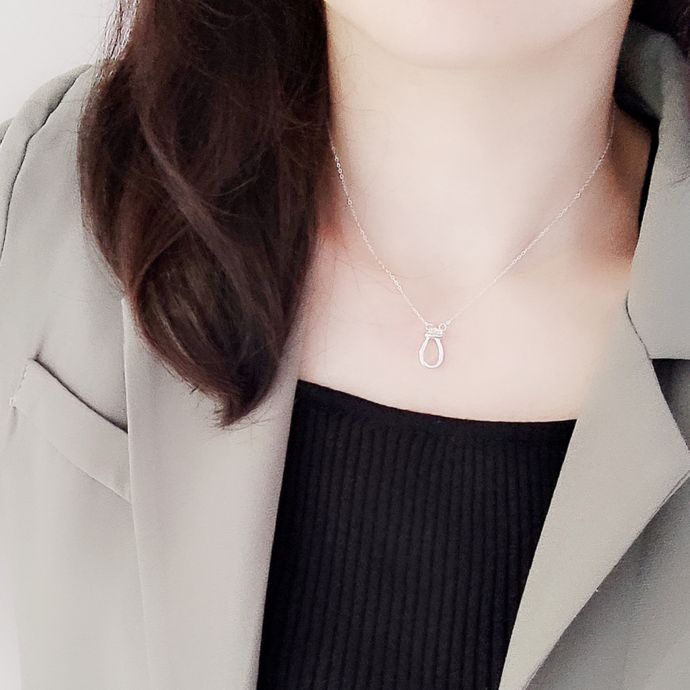 繫一個結純銀項鍊/SN926 | 情人節禮物 簡約 質感項鏈 女生鎖骨鍊