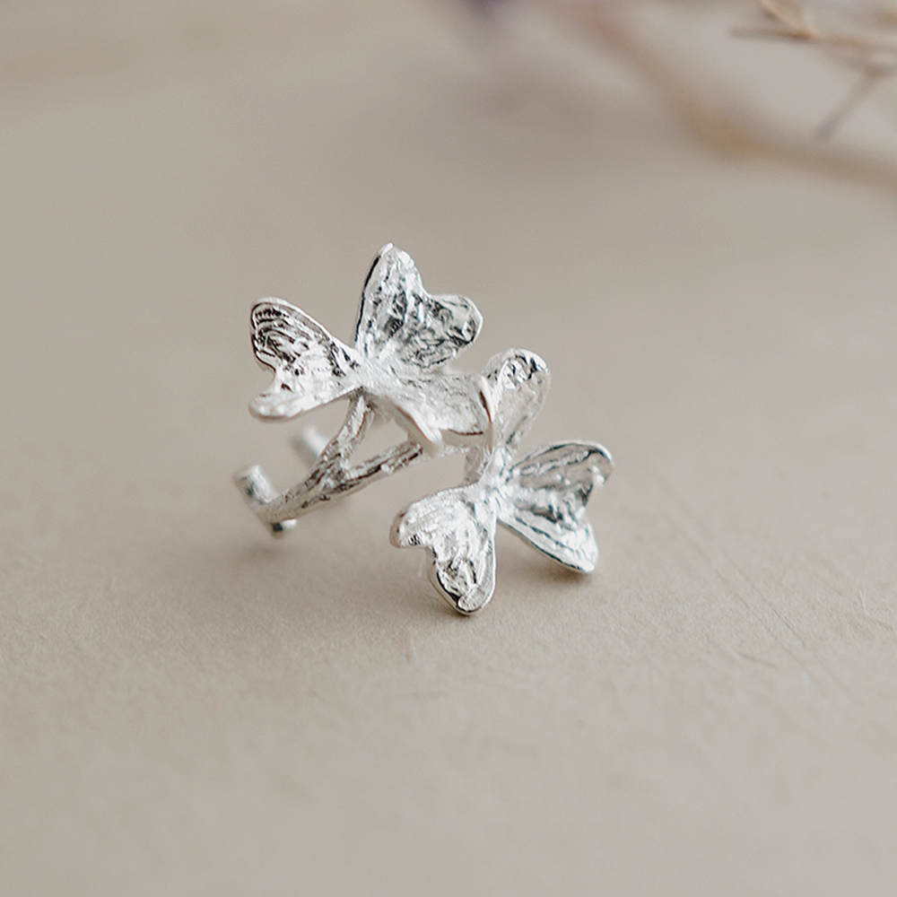 繁花似錦純銀耳骨夾(單支)/SE608  | 個性 時尚 無耳洞耳環 藝術家 特色