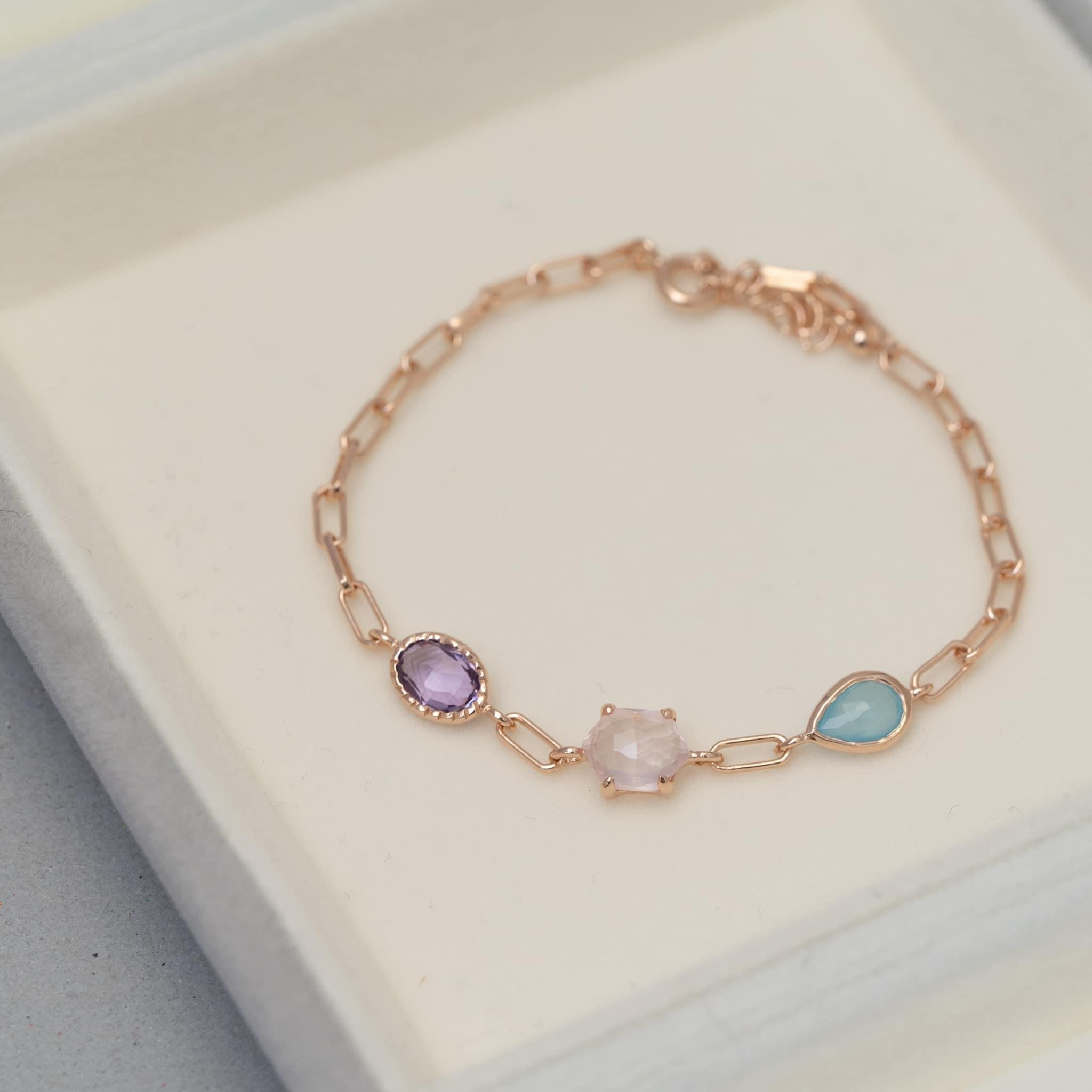 三石手鍊（藍玉髓紫晶粉晶）