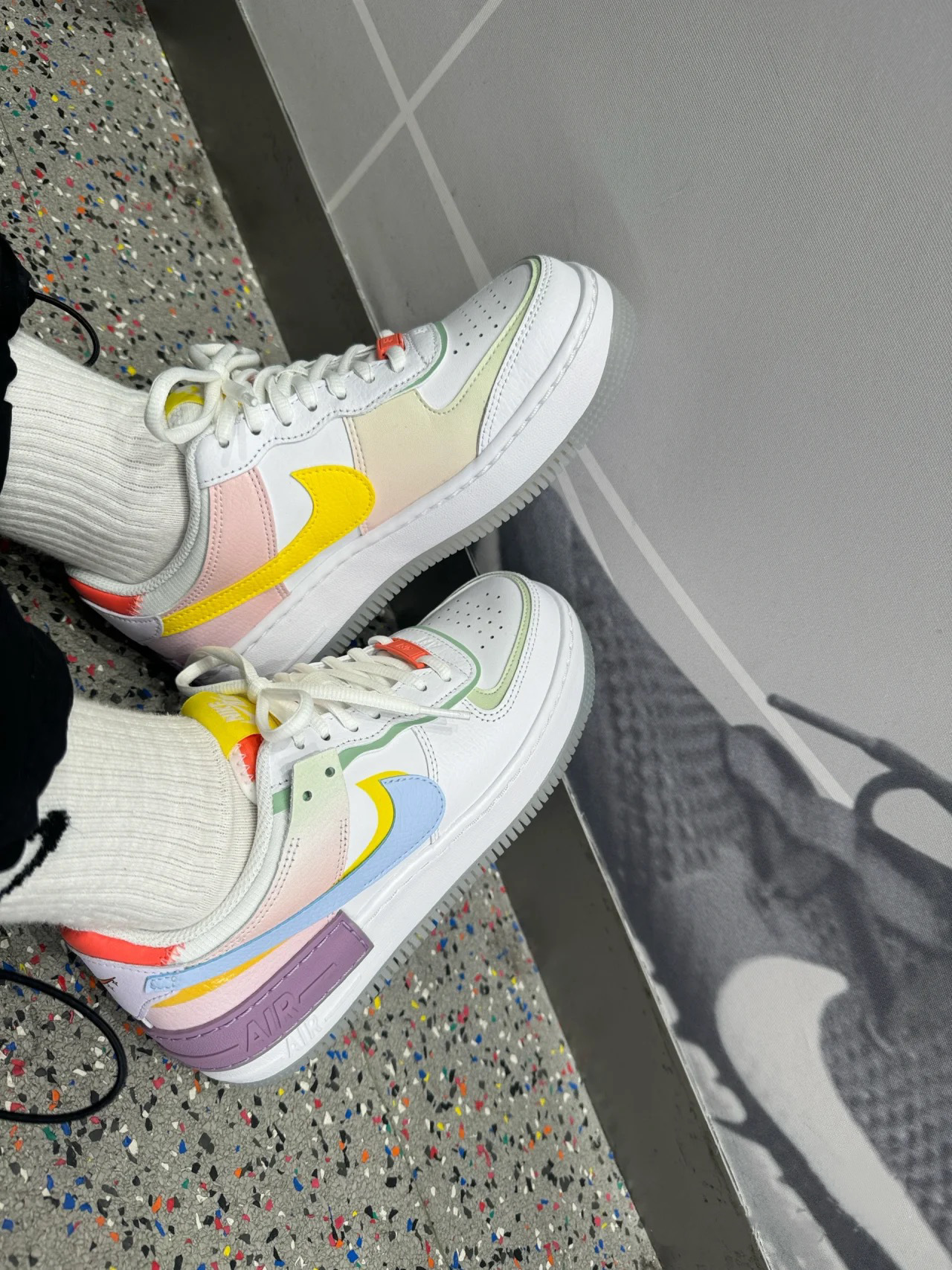 nike air force 1 shadow white diamond blue purple
