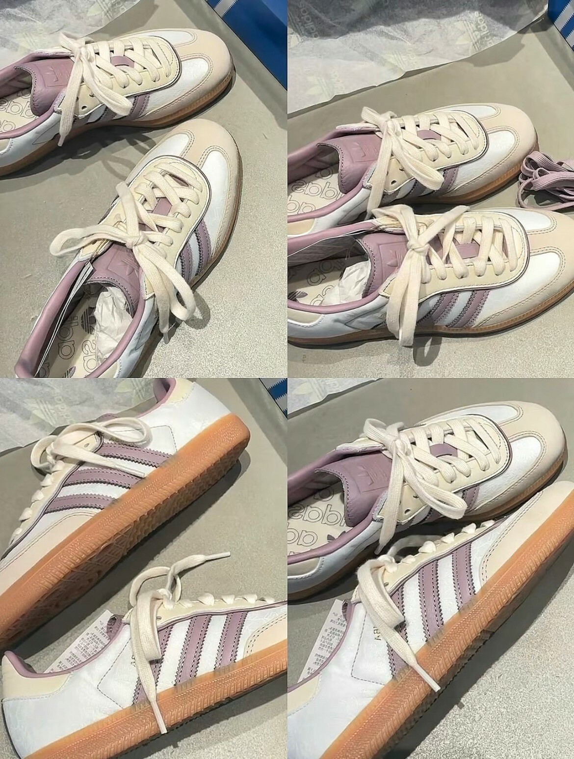 【代購】adidas originals Samba 舒適簡約 防滑耐磨 低筒板鞋  少女米紫 IE1417