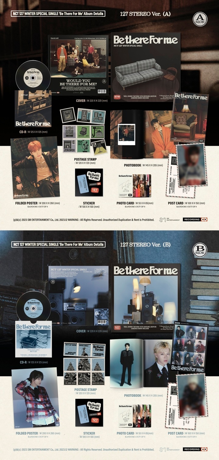 NCT 127 - Winter Special Single Album [Be There For Me] (127 STEREO Ver.) (Random Ver.)