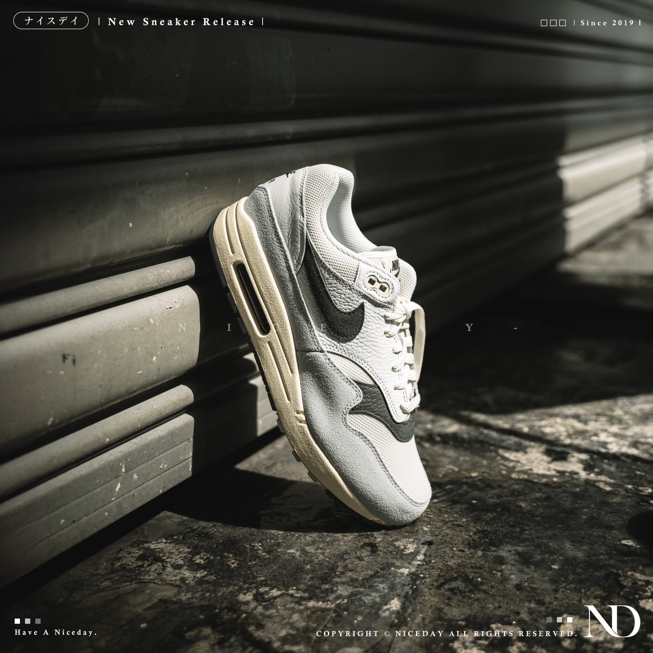 NICEDAY 現貨 Nike Air Max 1 煙灰 奶油底 男款 HJ3498-007