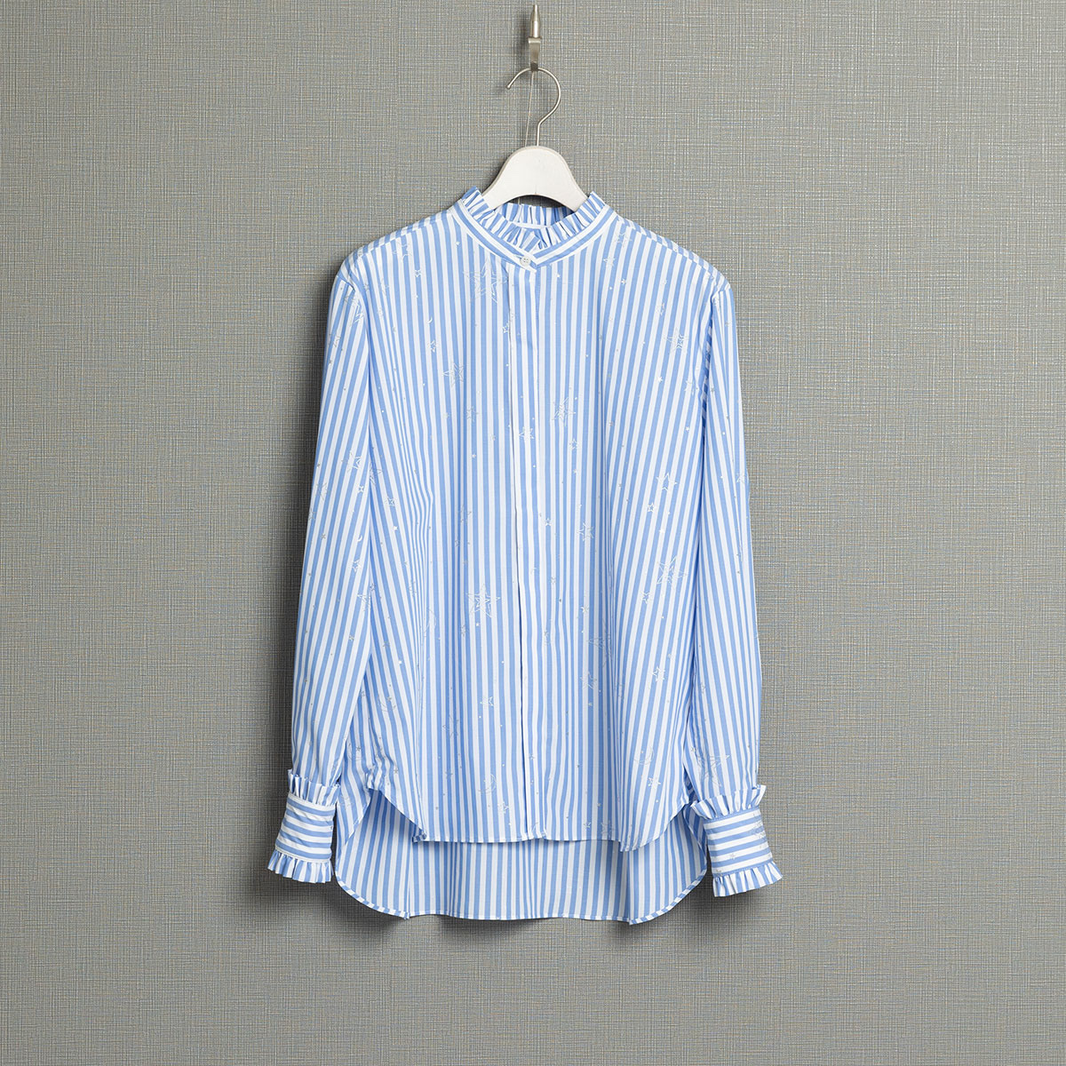 CHONO立領星星浮印襯衫