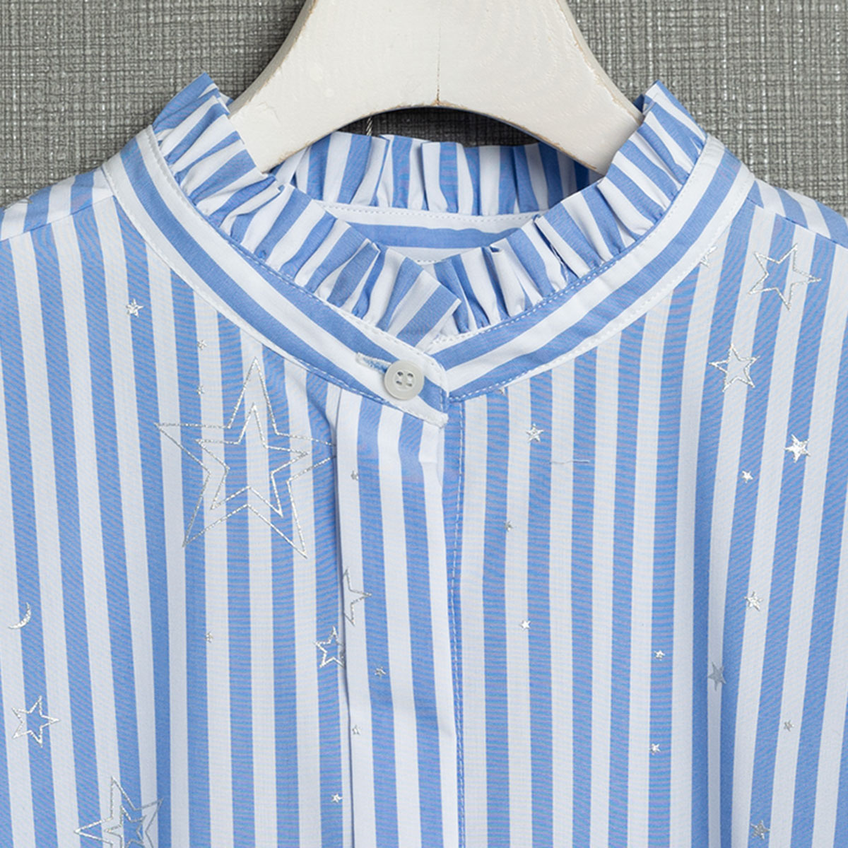 CHONO立領星星浮印襯衫