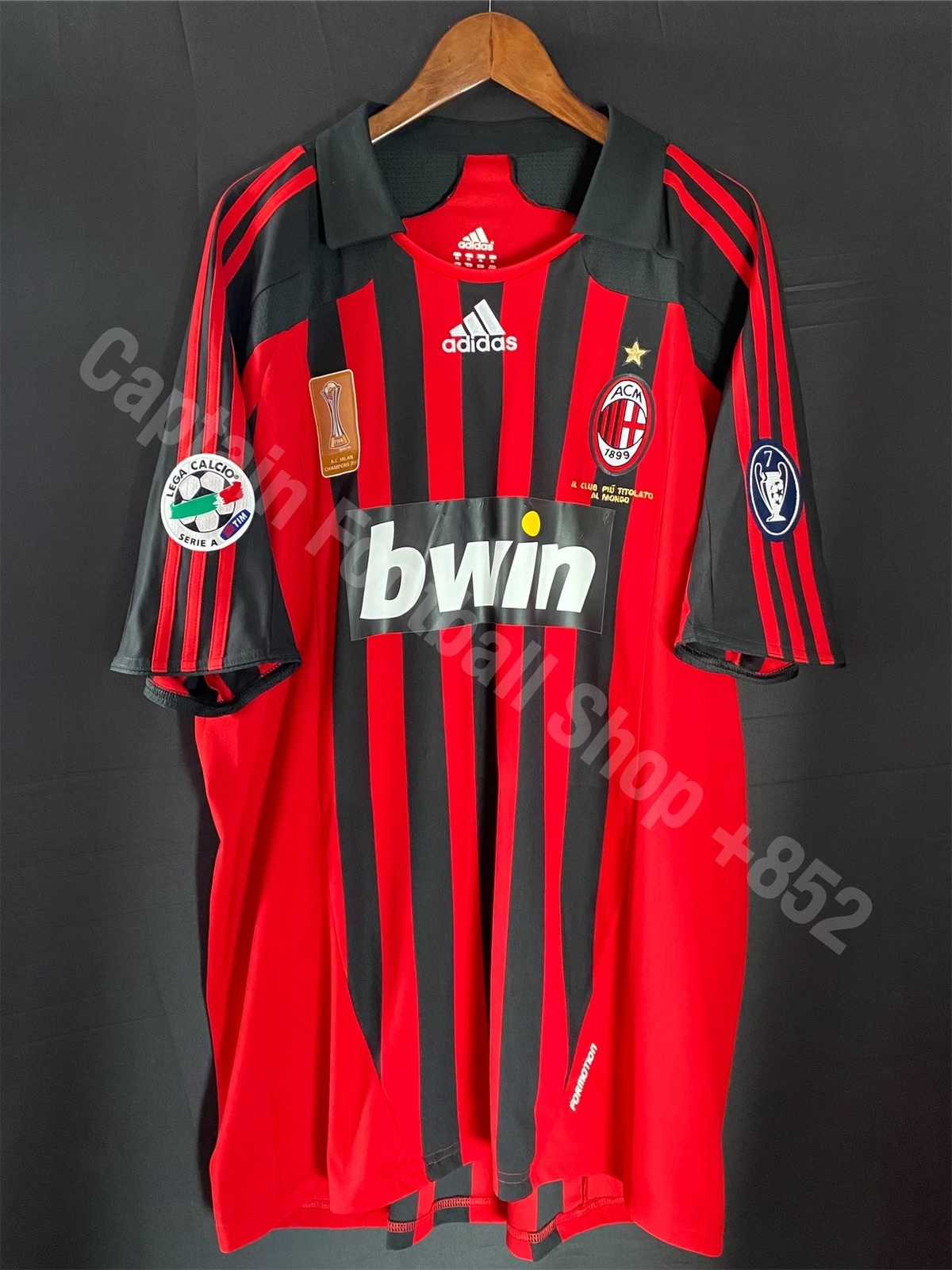 (Match Issue) AC Milan 2007-2008 Adidas Home Match Worn Issue Shirt #22 KAKA