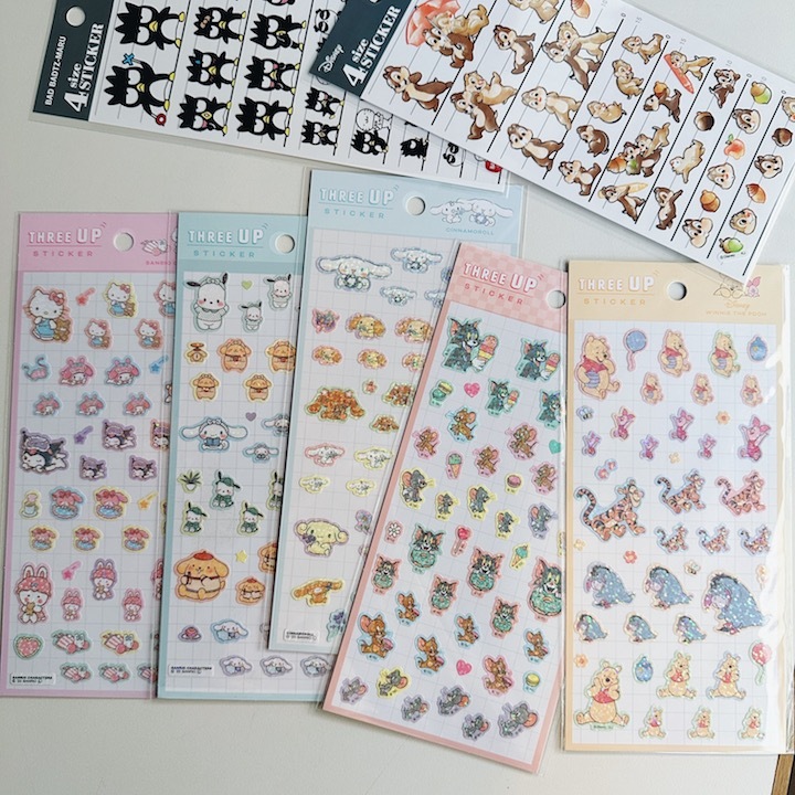 三麗鷗 維尼 湯姆貓 雷射閃亮 手帳貼紙