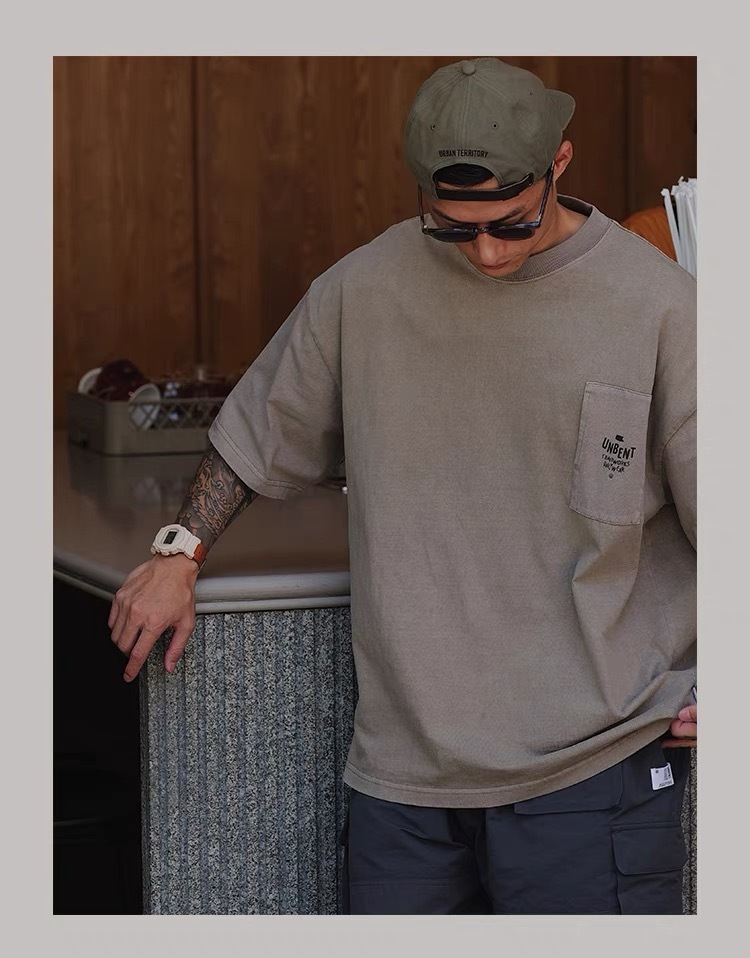 Unbent 水洗做舊印花口袋Tee