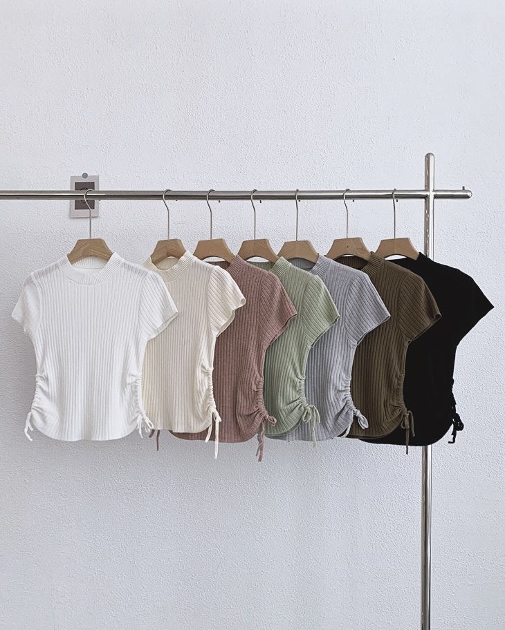 P8302 - Round Neck Knitted Plain Top (Pre Order)