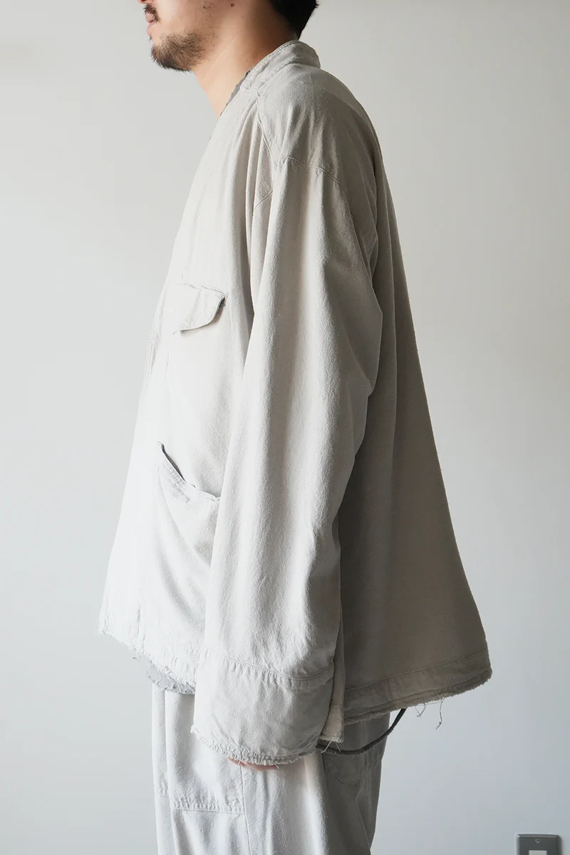 ジャケット・アウター ANCELLM SILK SUEDE COLLARLESS JACKET 1 ANCELLM - SILK SUEDE COLLARLESS JACKET/BLACK | NapsNote