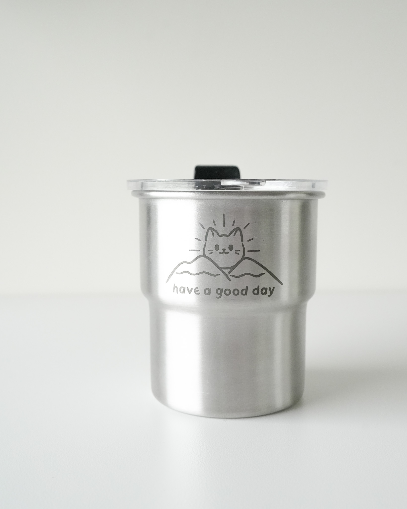 凹豆露營風日出喵300ml冷飲杯