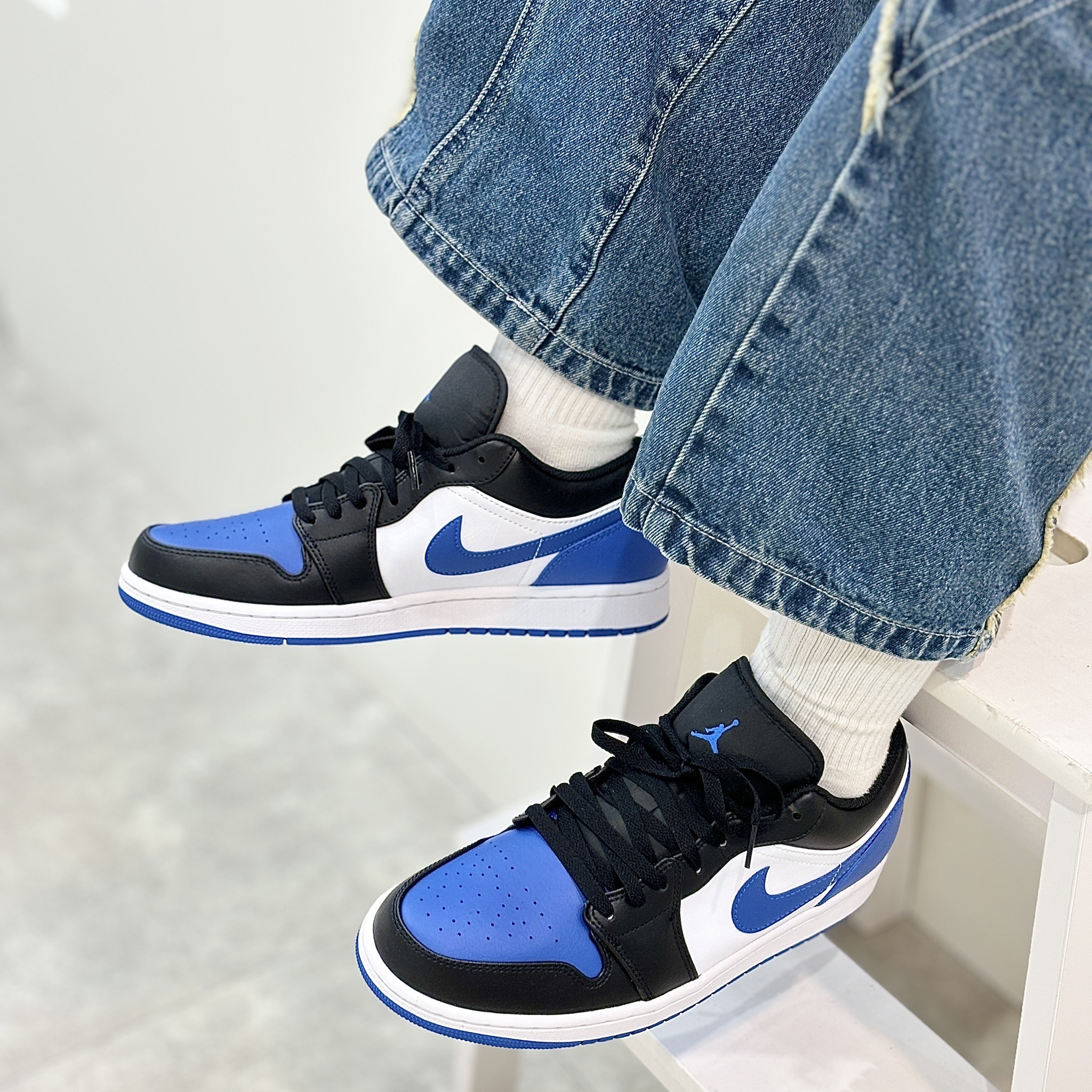 NIKE AIR JORDAN 1 LOW BRED TOE 黑皇家藍白腳趾 553558-140