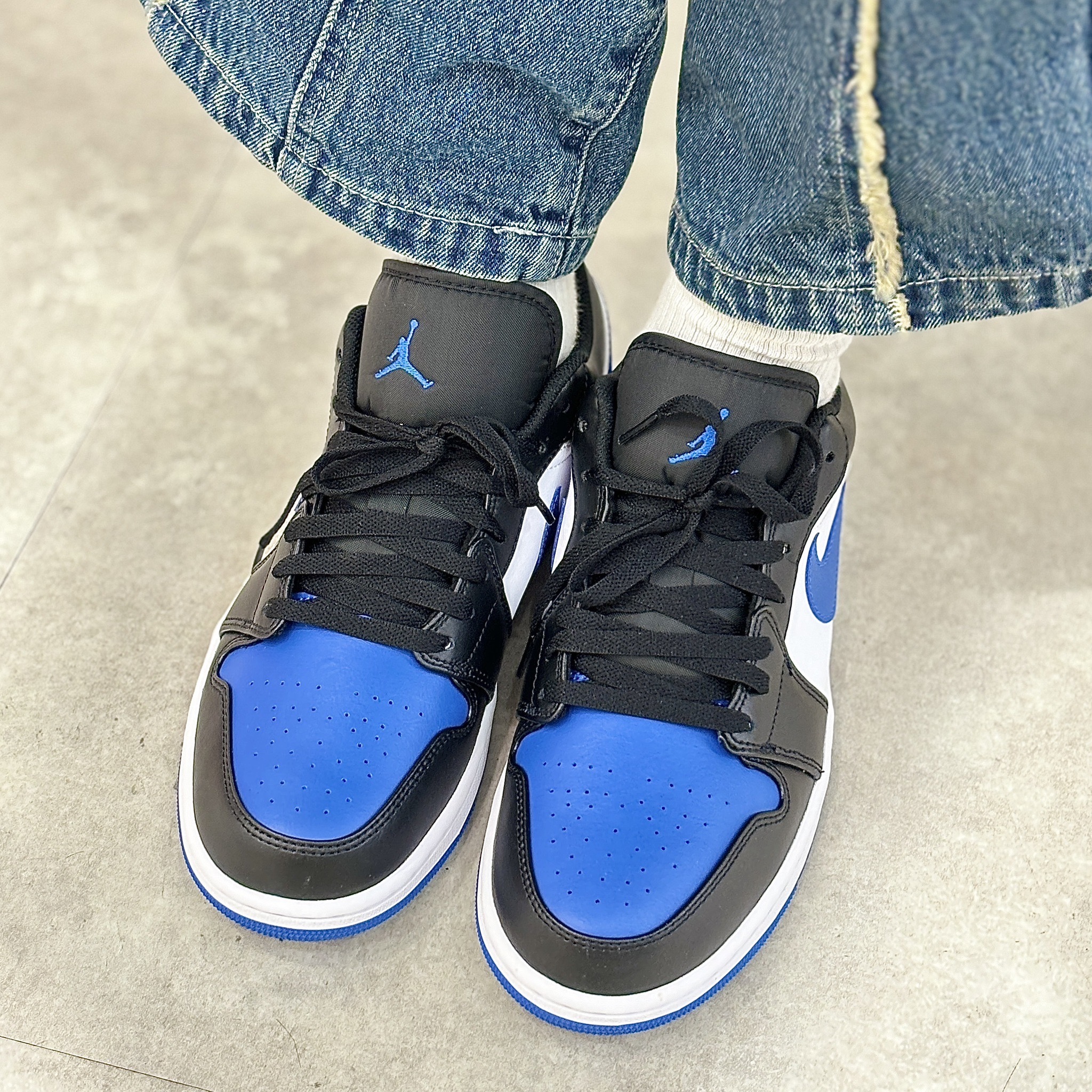 NIKE AIR JORDAN 1 LOW BRED TOE 黑皇家藍白腳趾 553558-140