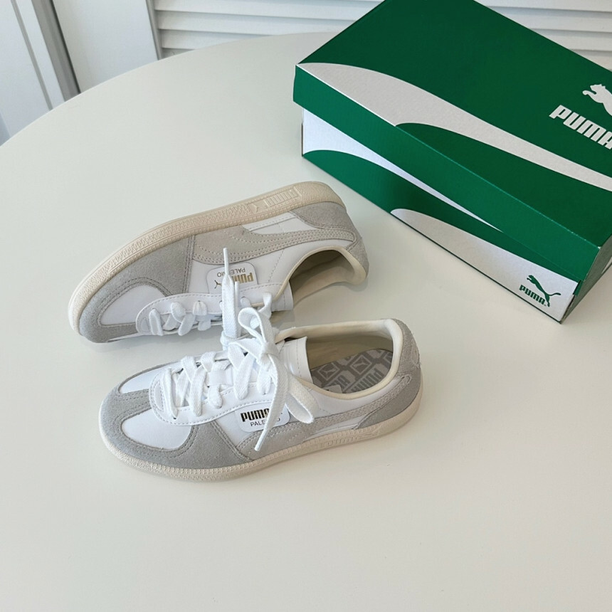 PUMA Palermo 奶油白 淺白灰 白色 復古 德訓鞋 39646404