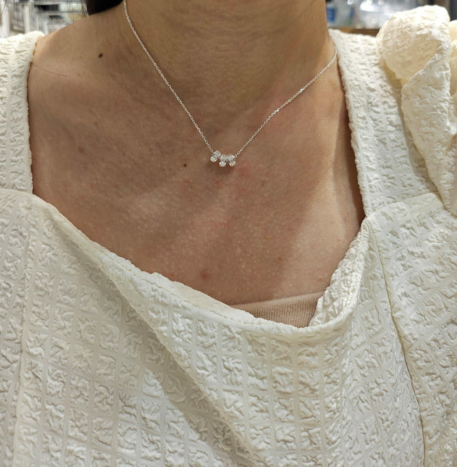 HM2445 三粒圓圈頸鏈