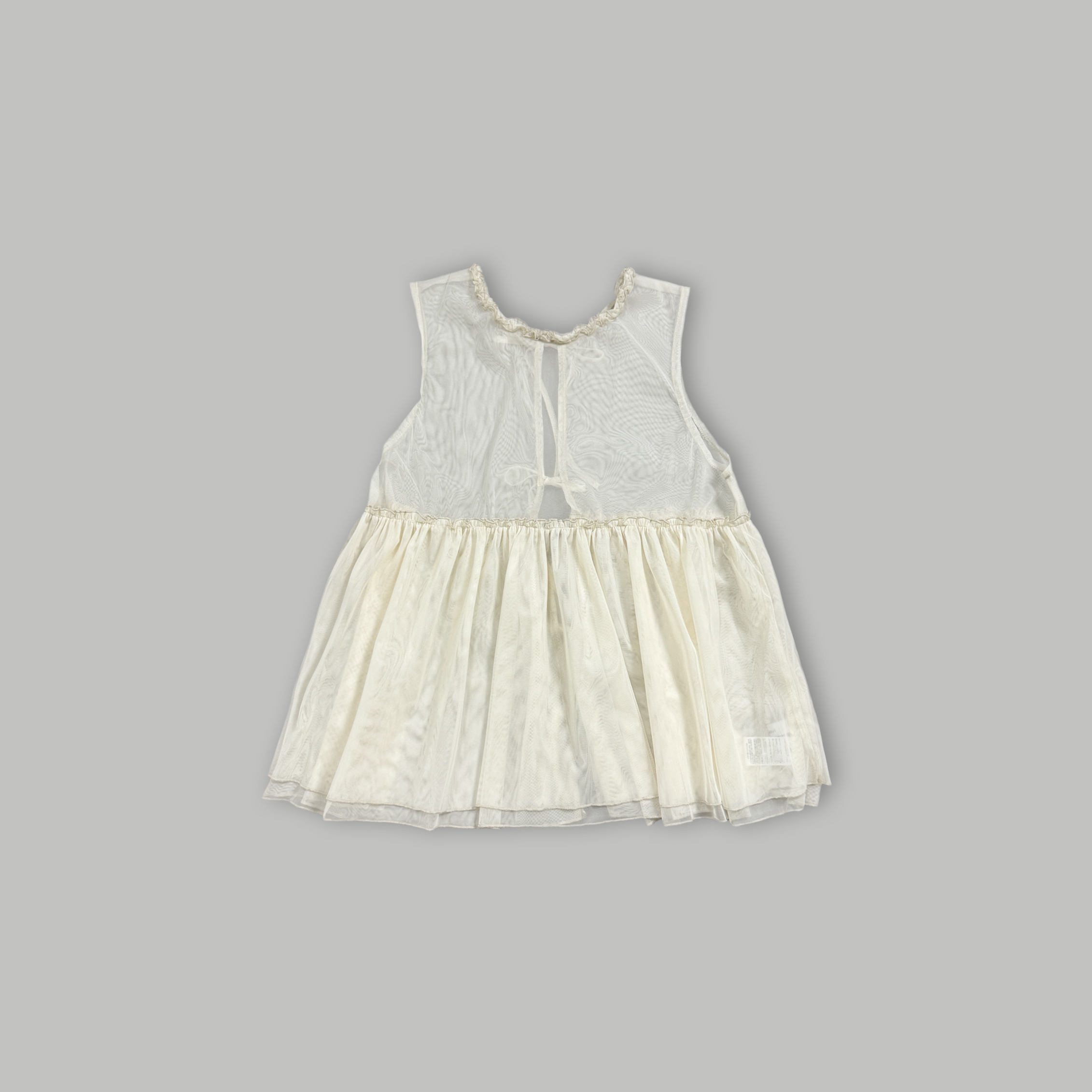 J.P.L. 捲邊領繫帶透紗背心 ╭ 2色 ╮