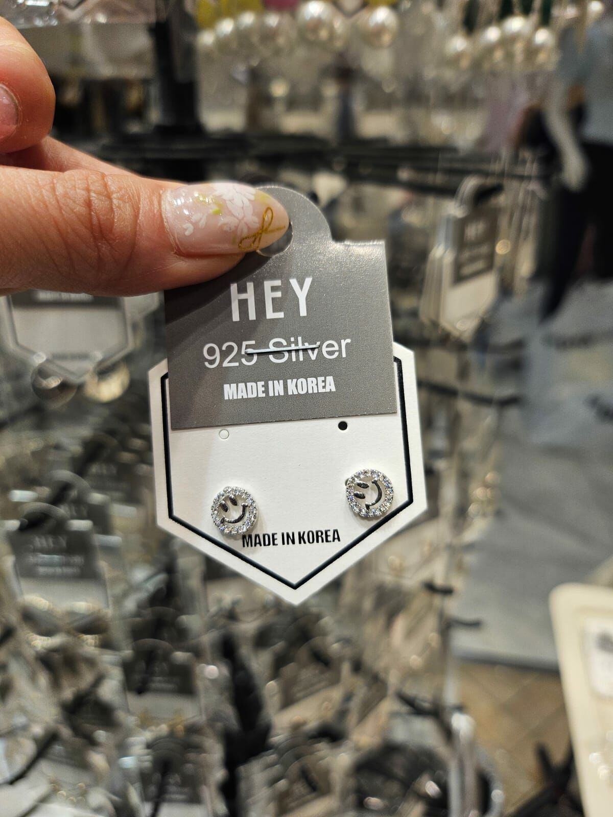 HM2447 哈哈笑閃鑽耳環