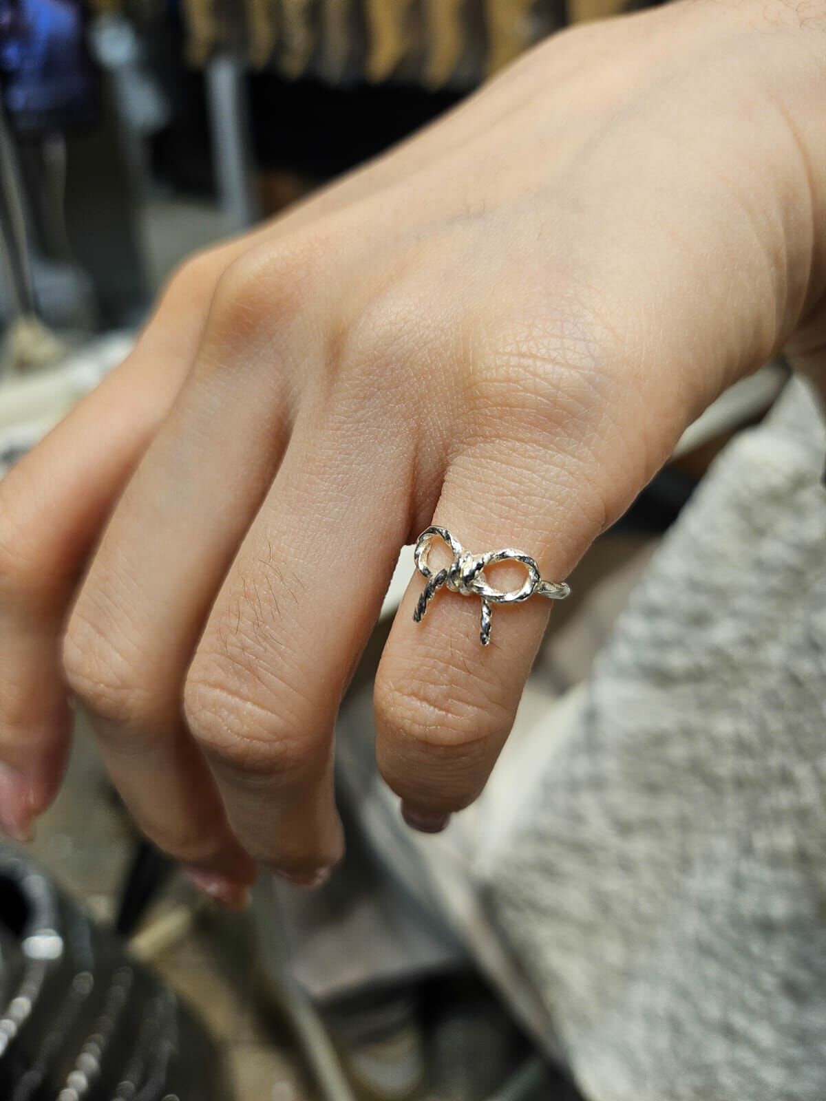 HM2437 不規則蝴蝶結開口戒指