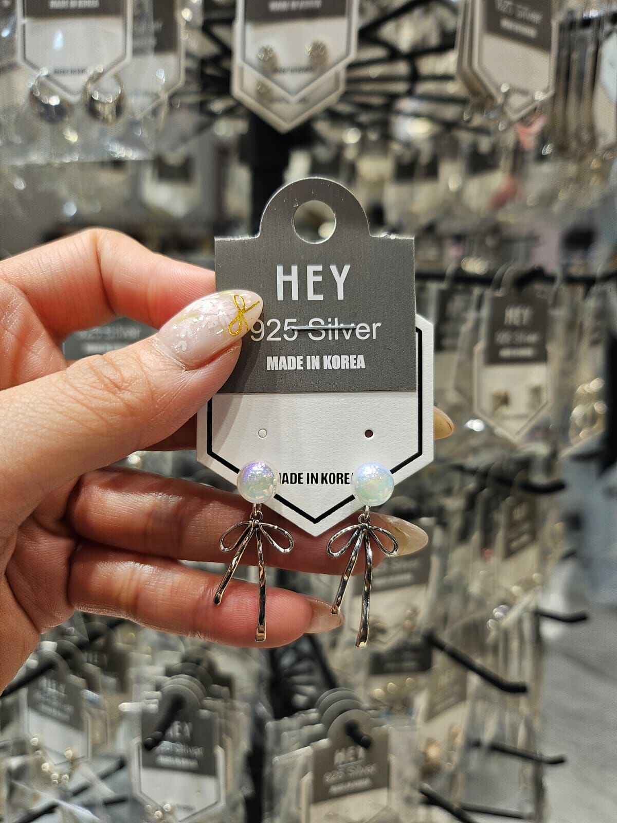 HM2449 煥彩珠蝴蝶結耳環