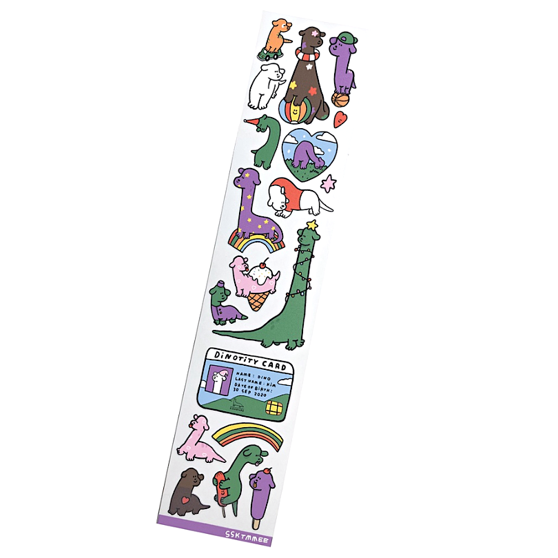 ssktmmee Clear Sticker－Dino (Thai Stationery Brand)