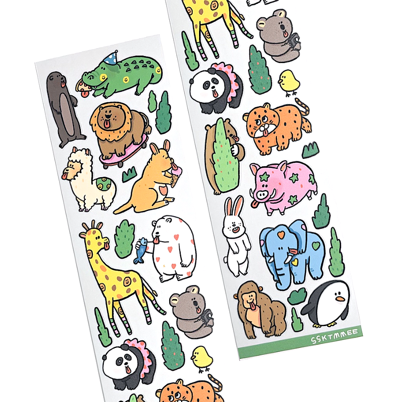 ssktmmee Clear Sticker－Zoo (Thai Stationery Brand)