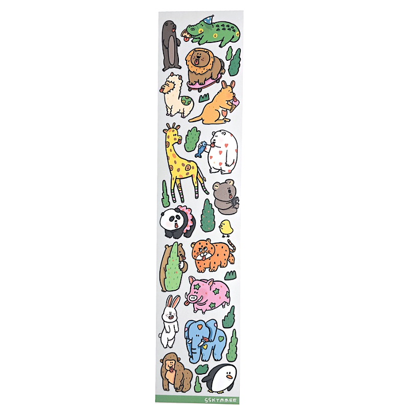 ssktmmee Clear Sticker－Zoo (Thai Stationery Brand)