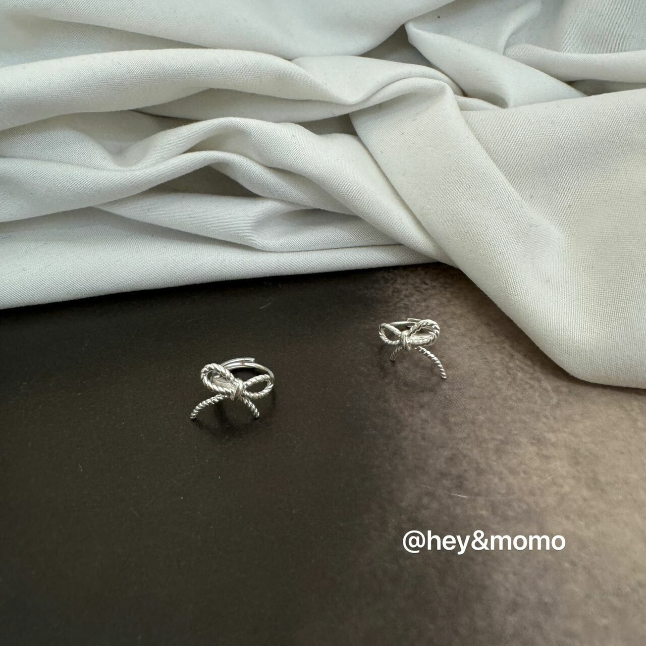 HM2454 925蝴蝶結耳環