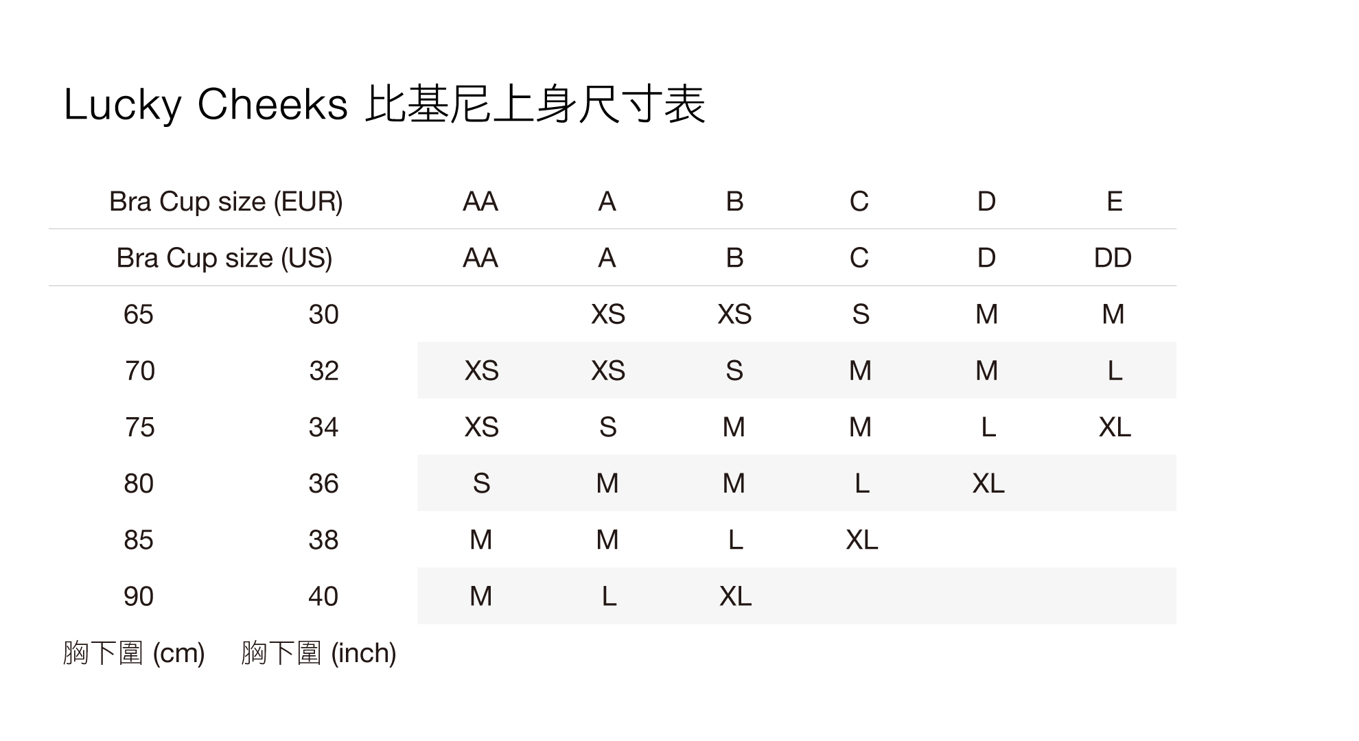 Lucky Cheeks丁字褲 比基尼尺寸表