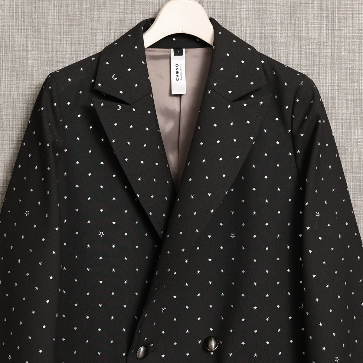 CHONO經典星柄西裝外套（黑）