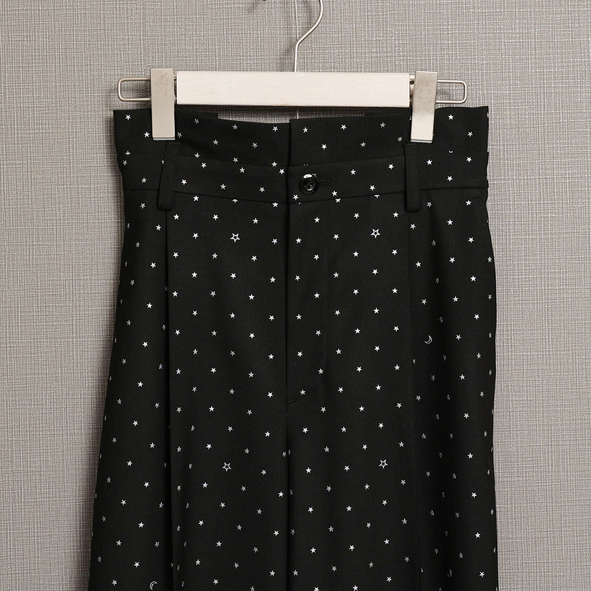 CHONO經典星柄高腰寬褲(黑）