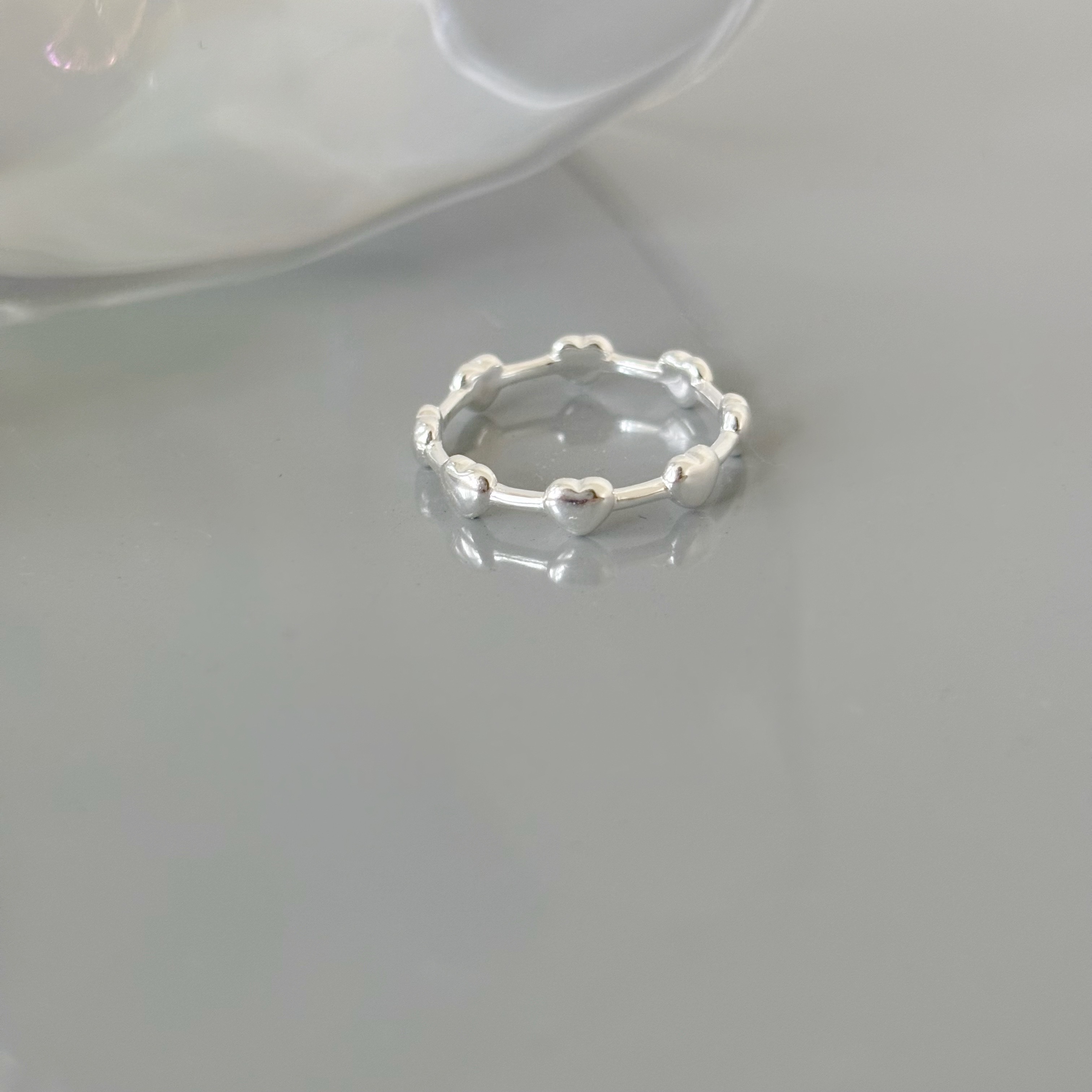 整圈澎澎愛心戒指