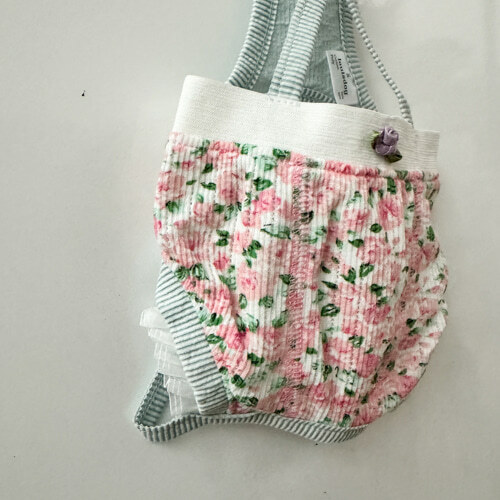 Louisdog 玫瑰吊帶褲