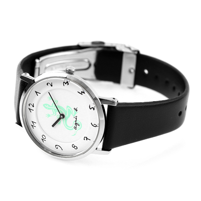 萬年鐘錶 - agnes b.   35周年限定紀念錶 手繪 阿拉伯數字時標經典皮革款女錶  BJ5024X1 / VJ20-KVP0Z  錶徑33.8MM