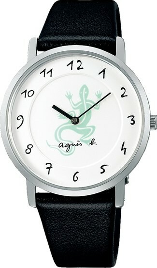 萬年鐘錶 - agnes b.   35周年限定紀念錶 手繪 阿拉伯數字時標經典皮革款女錶  BJ5024X1 / VJ20-KVP0Z  錶徑33.8MM