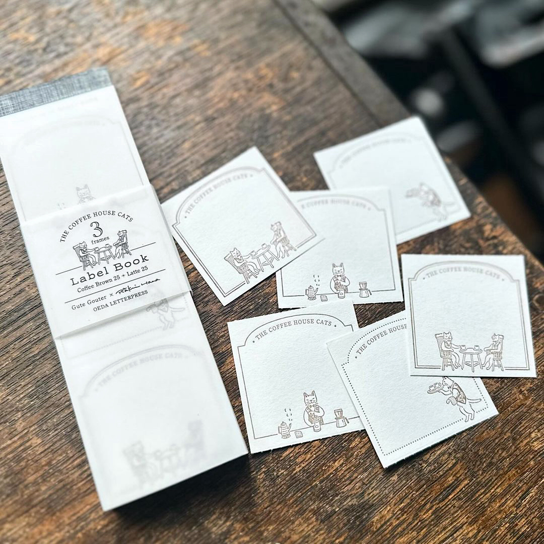 Oeda Letterpress x Rakui Hana x Gute Gouter Label Book | **3 pcs for each color, total 6 sheets**