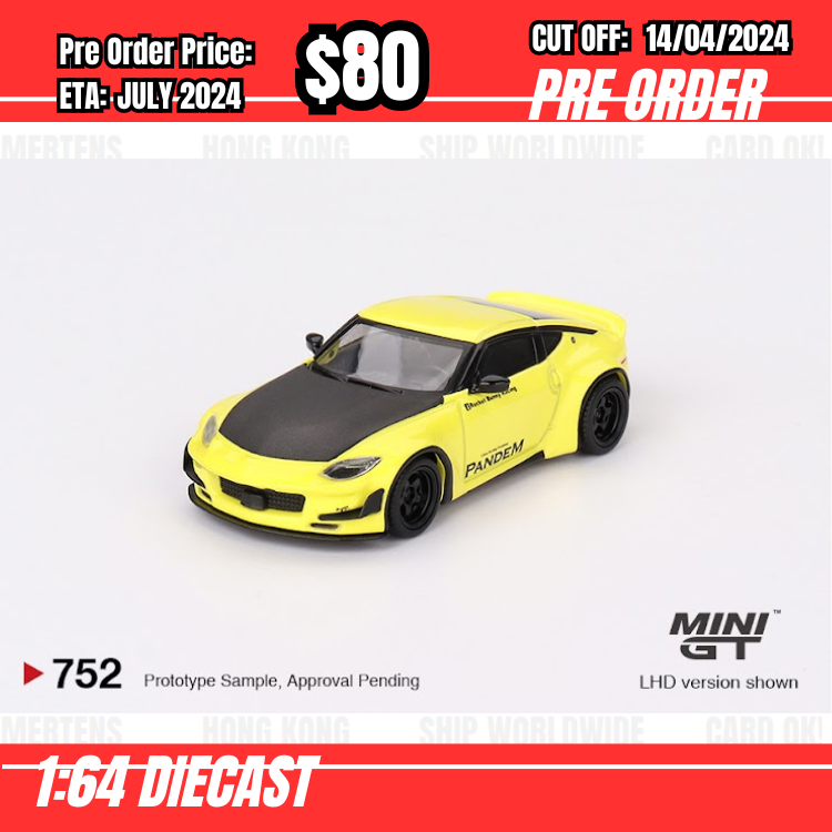 RS-$80   * Mini GT * 1:64 #752 Nissan Z Pandem Ikazuchi Yellow  RHD [OD01/04]