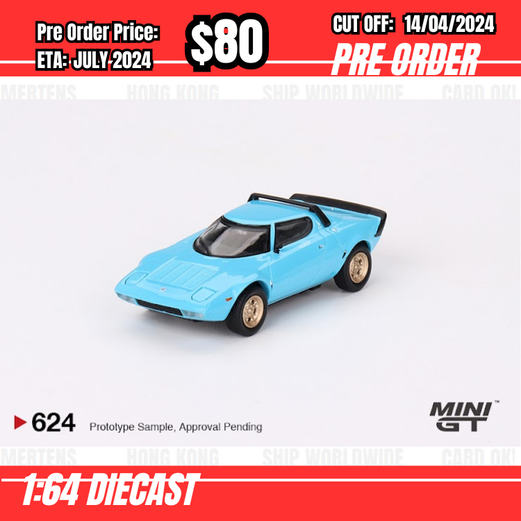 RS-$80   * Mini GT * 1:64 #624 Lancia Stratos HF Stradale Azzuro Chiaro  LHD [OD01/04]