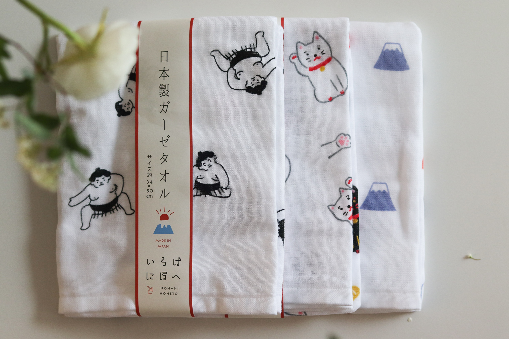 日本 Iroha Hoheto 相撲 招財貓 富士山 毛巾