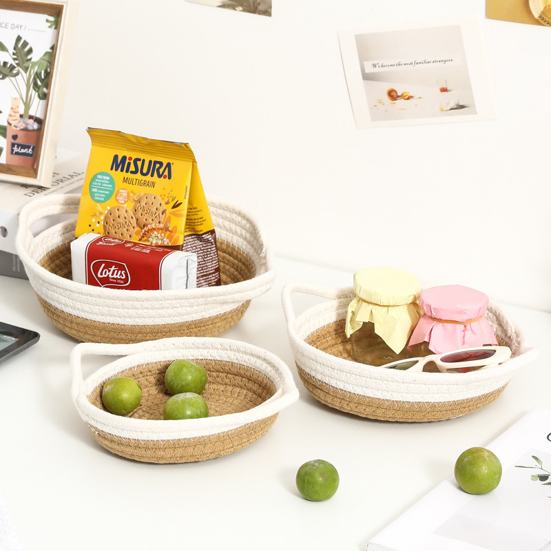 《3914》雙耳提把棉線編織收納籃