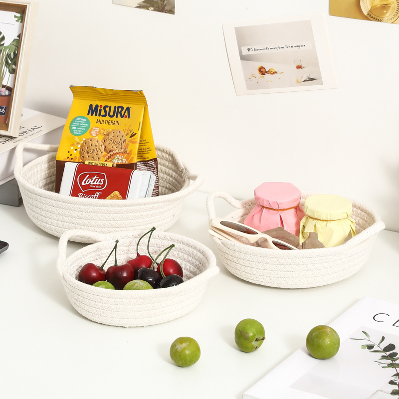 《3914》雙耳提把棉線編織收納籃