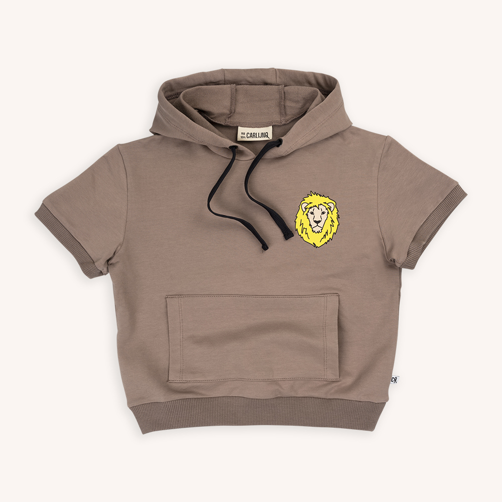 荷蘭CarlijnQ 有機棉獅子連帽上衣 - Coconut Brown