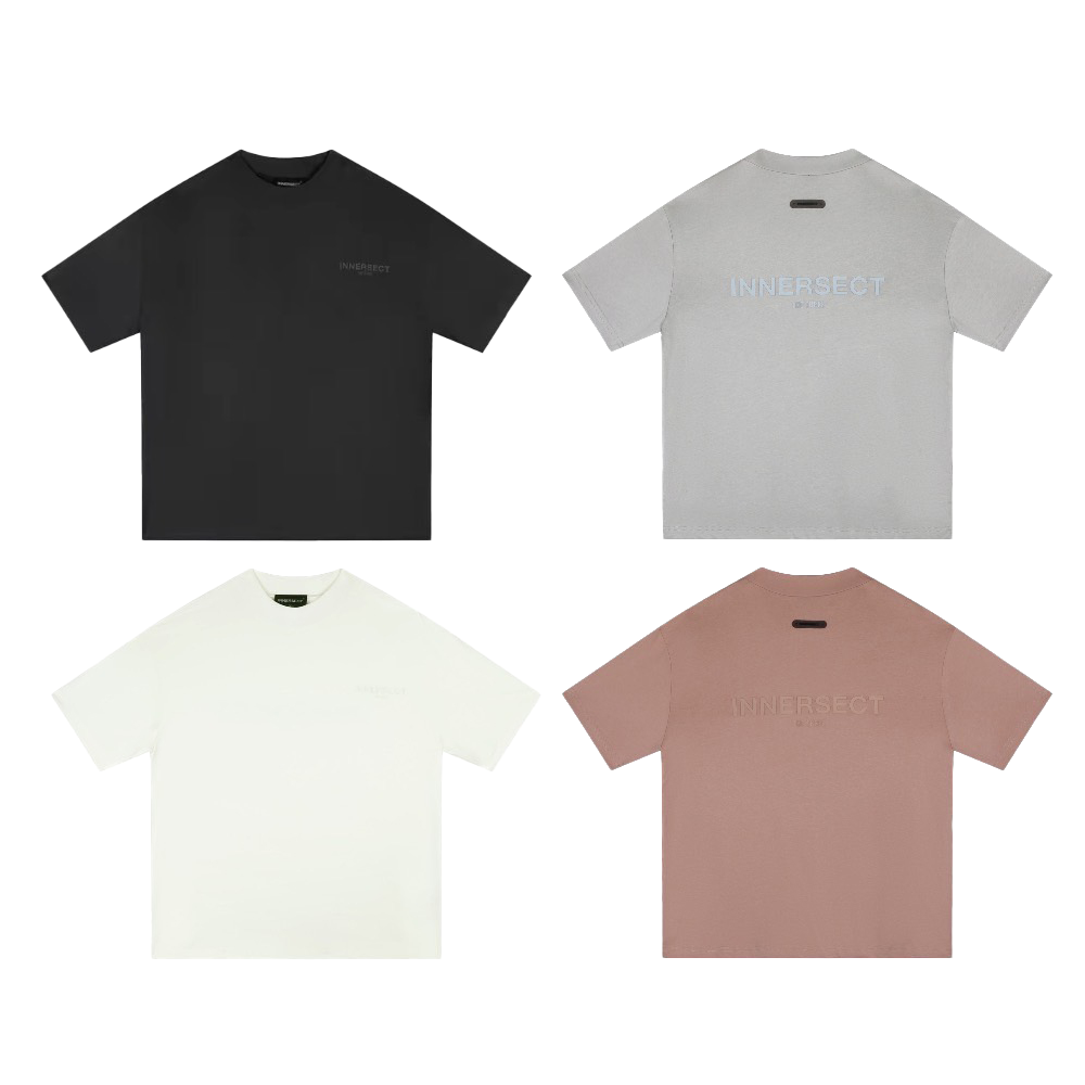 陳冠希 Clot INNERSECT 三生萬物 FOG ESSENTIAL  純色 左胸小LOGO 類FOG 背後INNERSECT 休閒風 美式街頭 寬鬆圓領短T 24年新款 男女同款短袖 INN24SSTTE047