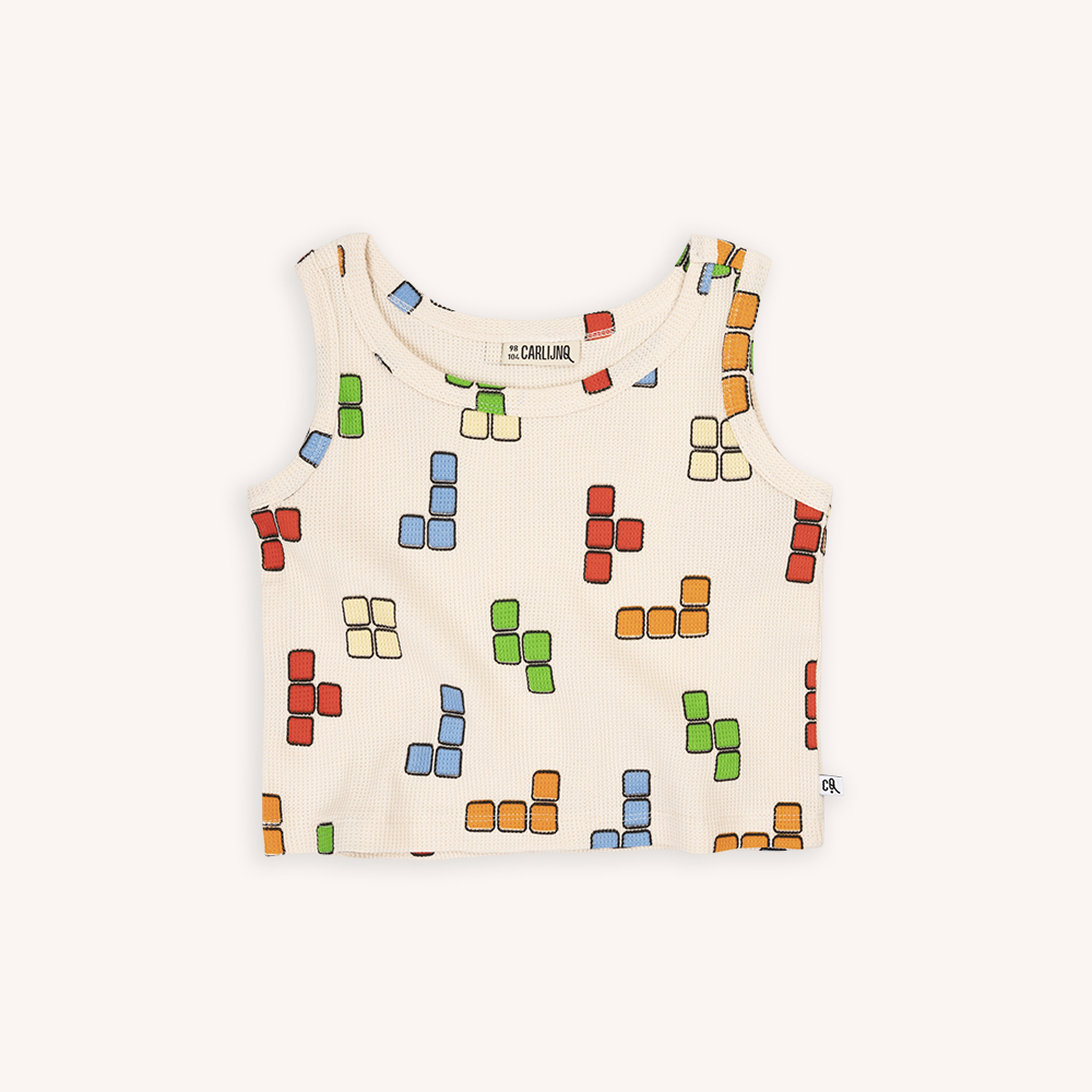 荷蘭CarlijnQ 莫代爾棉魔術方塊背心上衣 - Blox