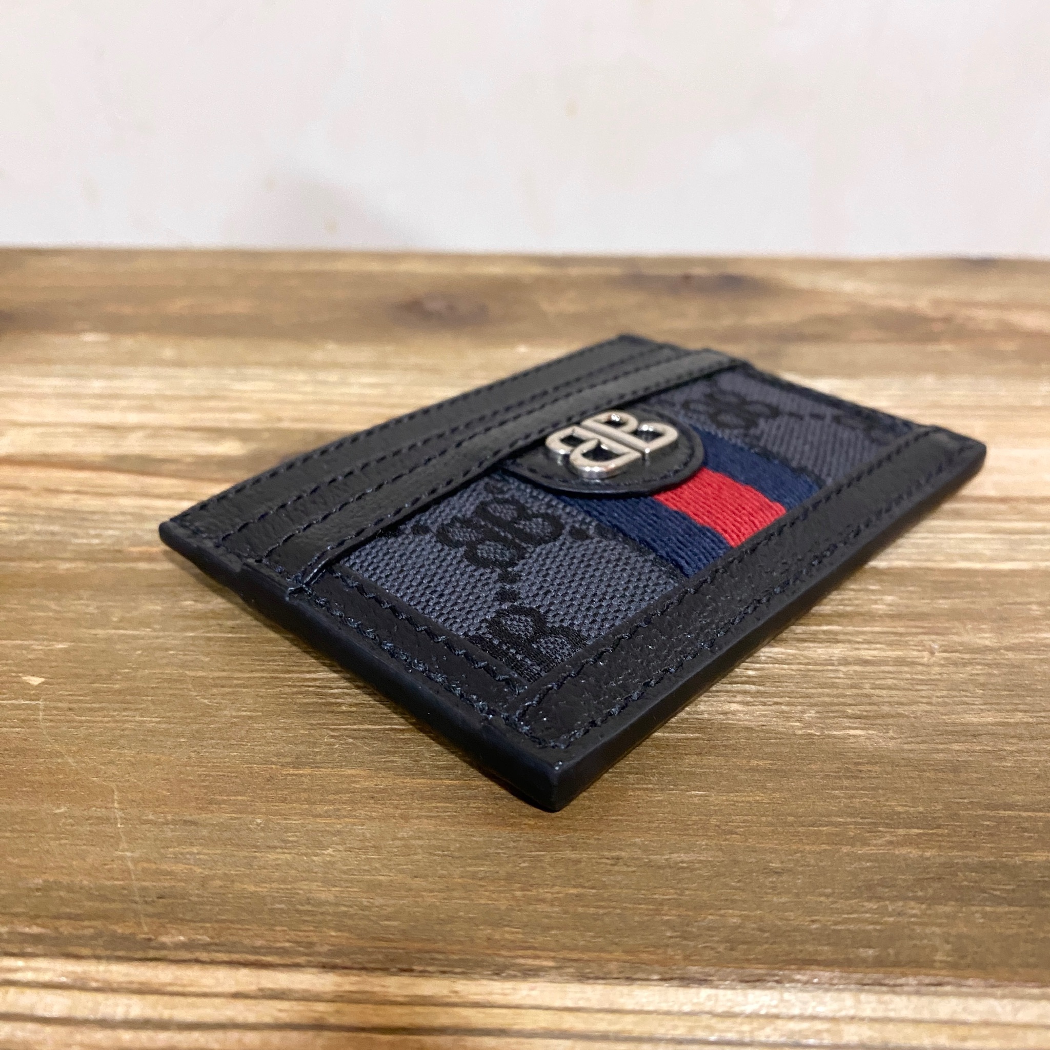 小物 Balenciaga Gucci Monogram Bi-Fold Wallet Balenciaga x Gucci Black/Grey Canvas/Leather The Hacker Project