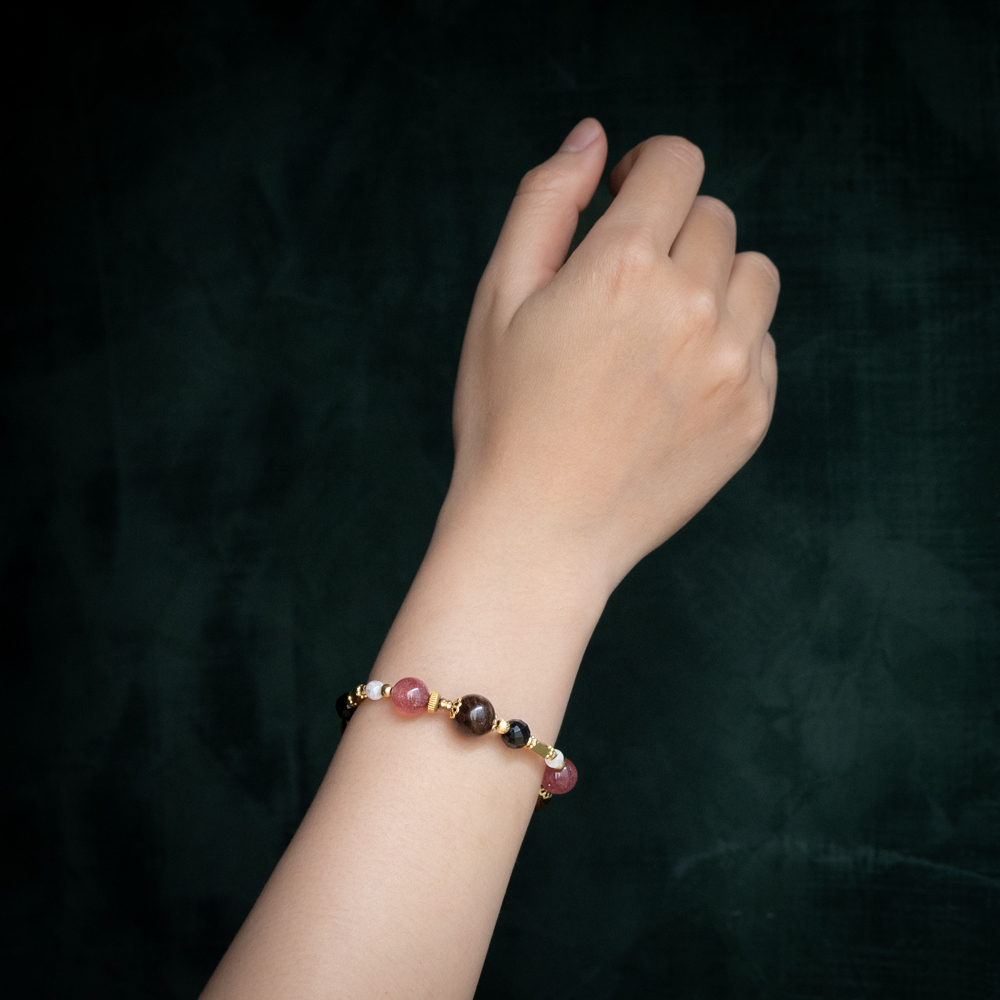 絕頂耀眼｜金銅石草莓晶手鍊 C1603