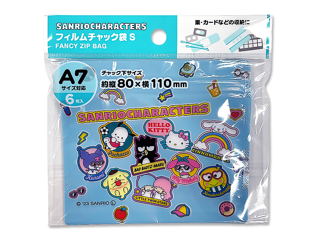 A7夾鏈收納袋/三麗鷗貼紙風 S號 6入